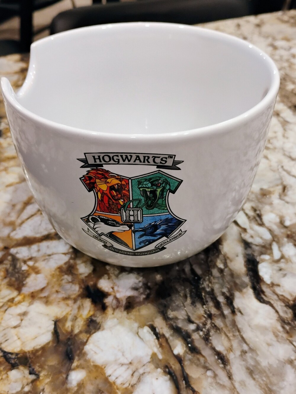 Hogwarts White Ceramic Ramen 20oz Noodle Bowl with House Crest